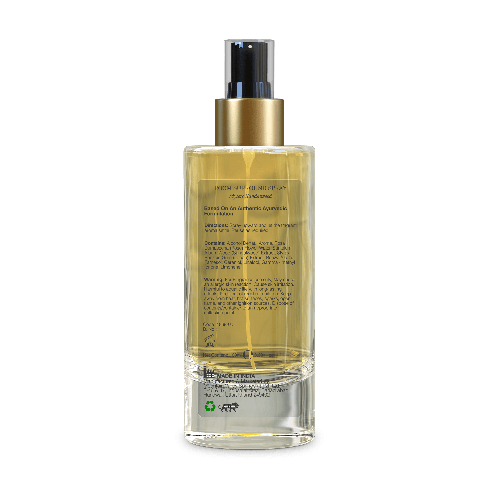 Forest Essentials Room Surround Spray Chandan & Loban Mysore Sandalwood. 100ml