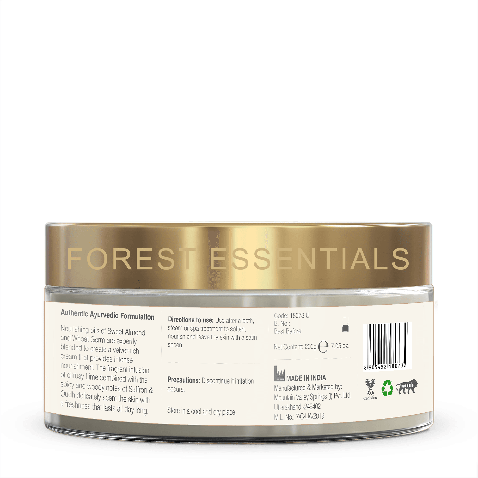 Silk Velvet Body Cream Lime, Saffron & Oudh